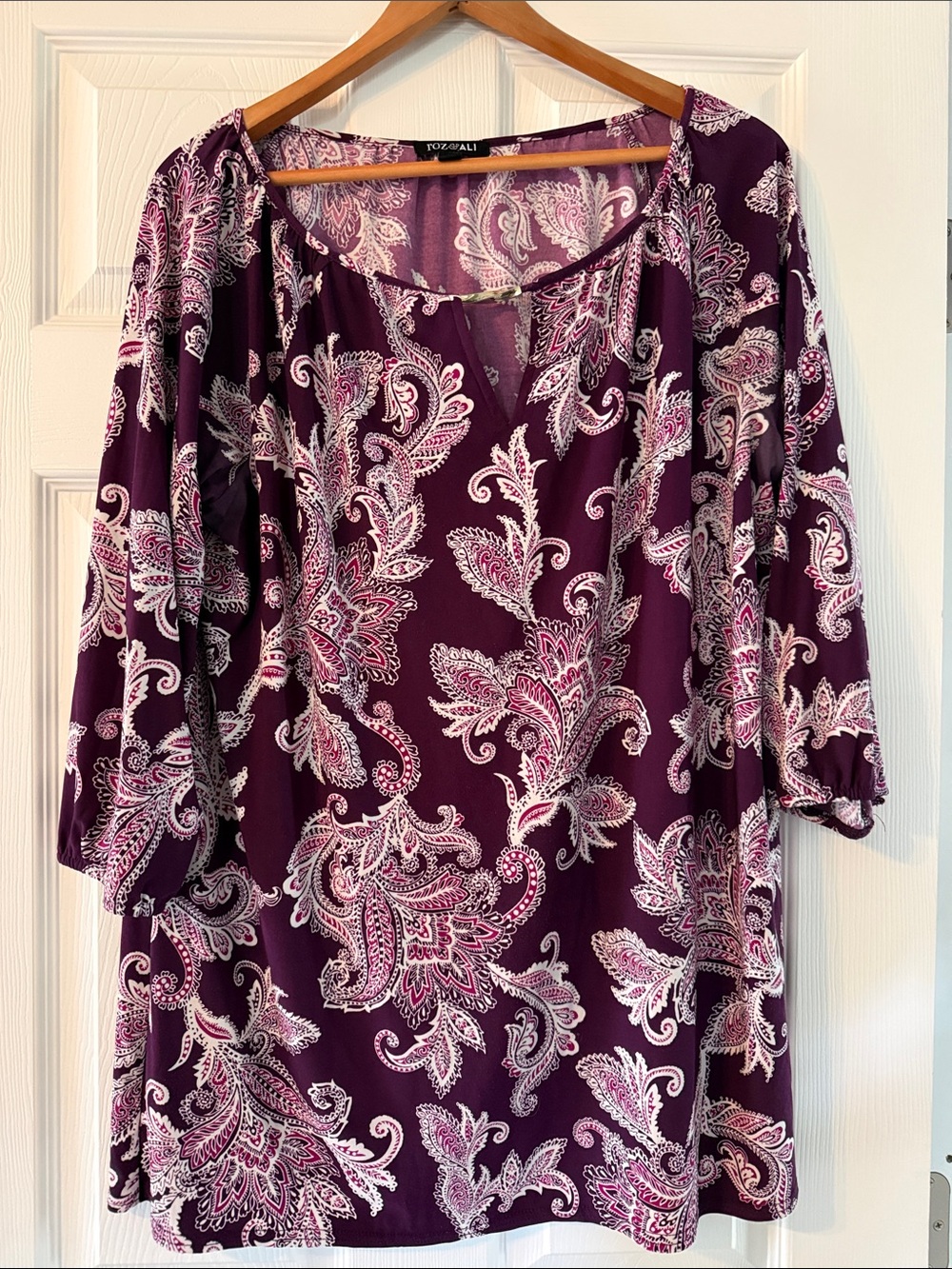 Roz & Ali Purple Paisley Swing Top